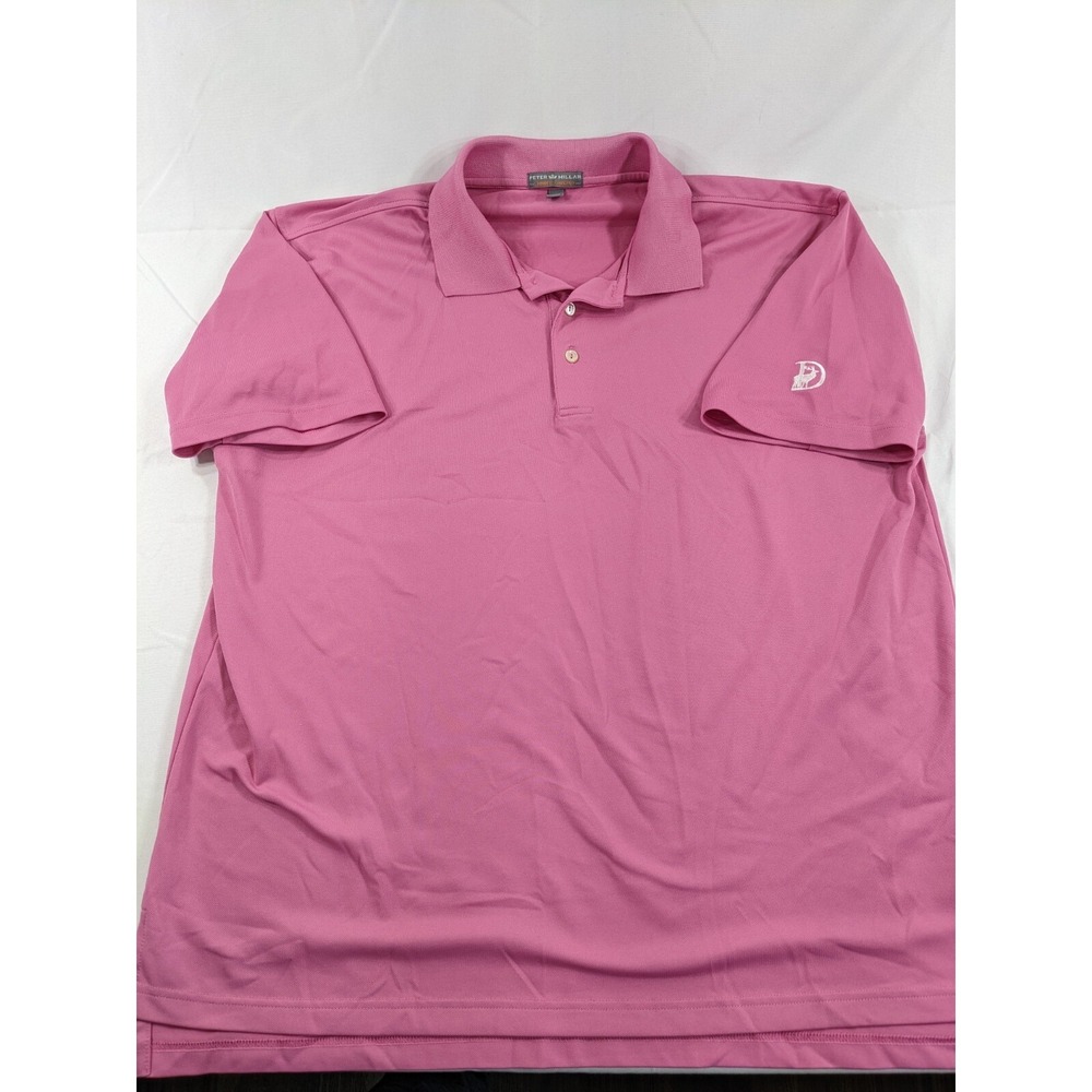 Peter Millar Summer Comfort Golf Club Golf Polo Shirt Sz L Pepto Pink